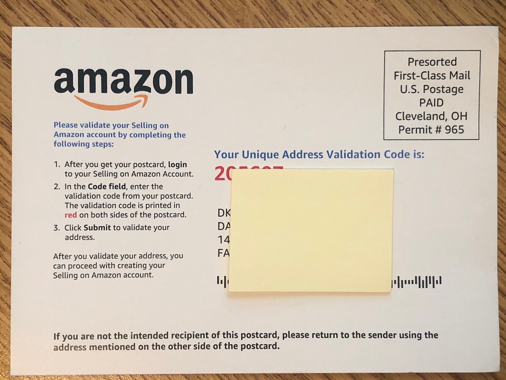 amazon postcard