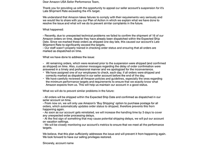 Fight Your Amazon Suspension 7 Appeal Tips  Poa Template