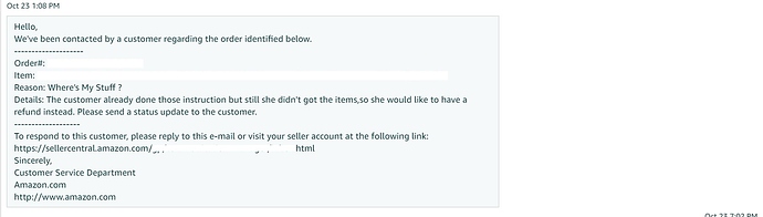 amazon registry item not received