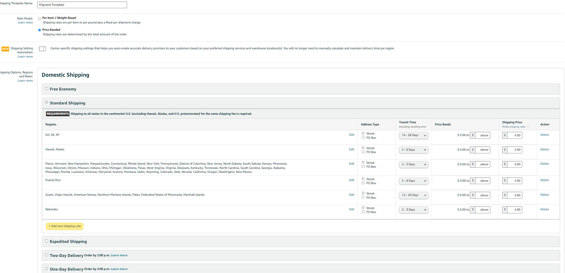 Amazon Inbound Options Amaz shipping only allowing Priority as option