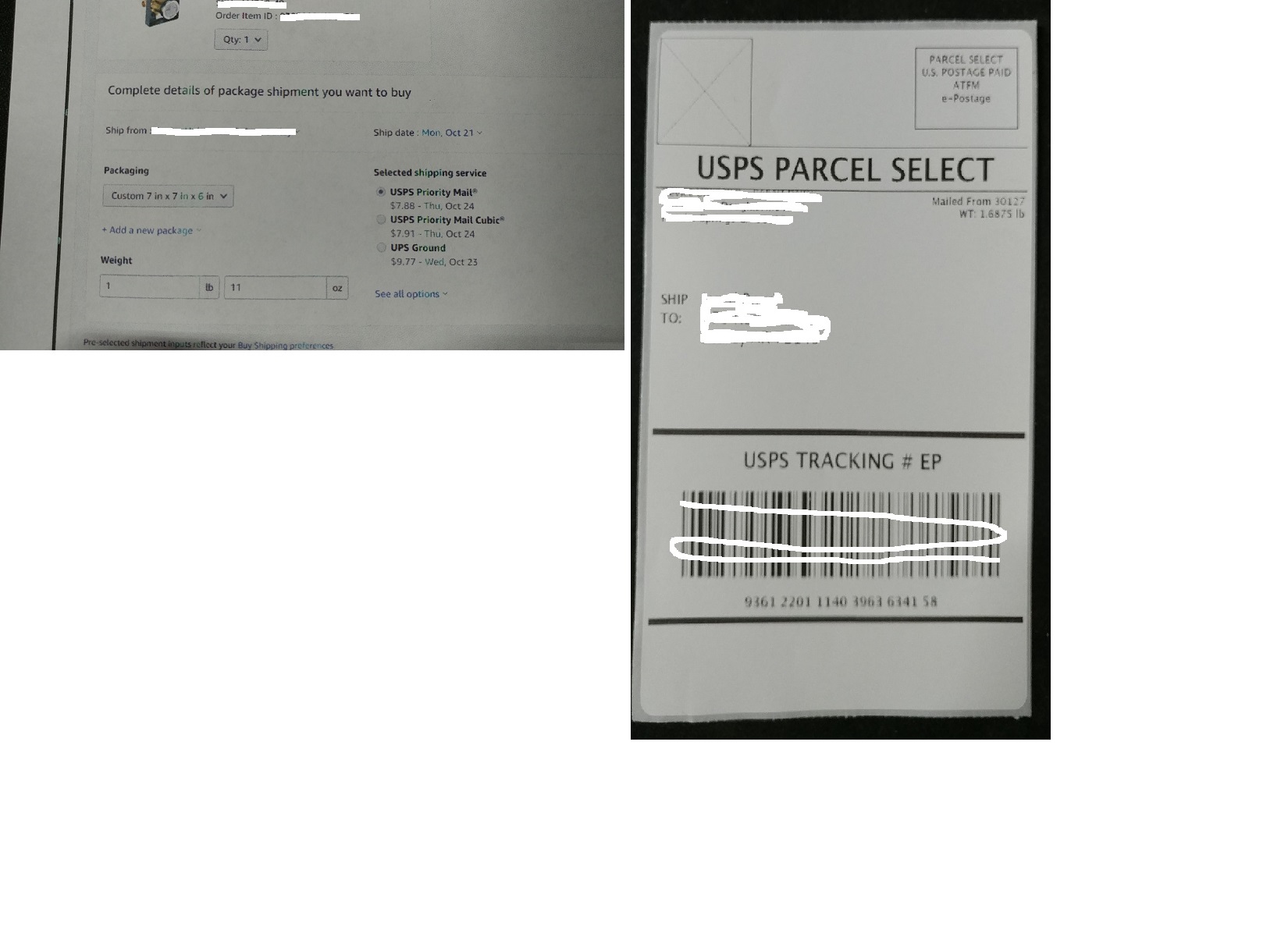 print mailing label amazon