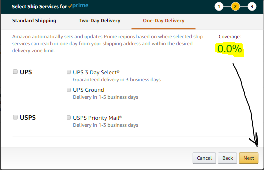 new sfp automation template doesnt allow to opt out of 1 day prime shipping order template
