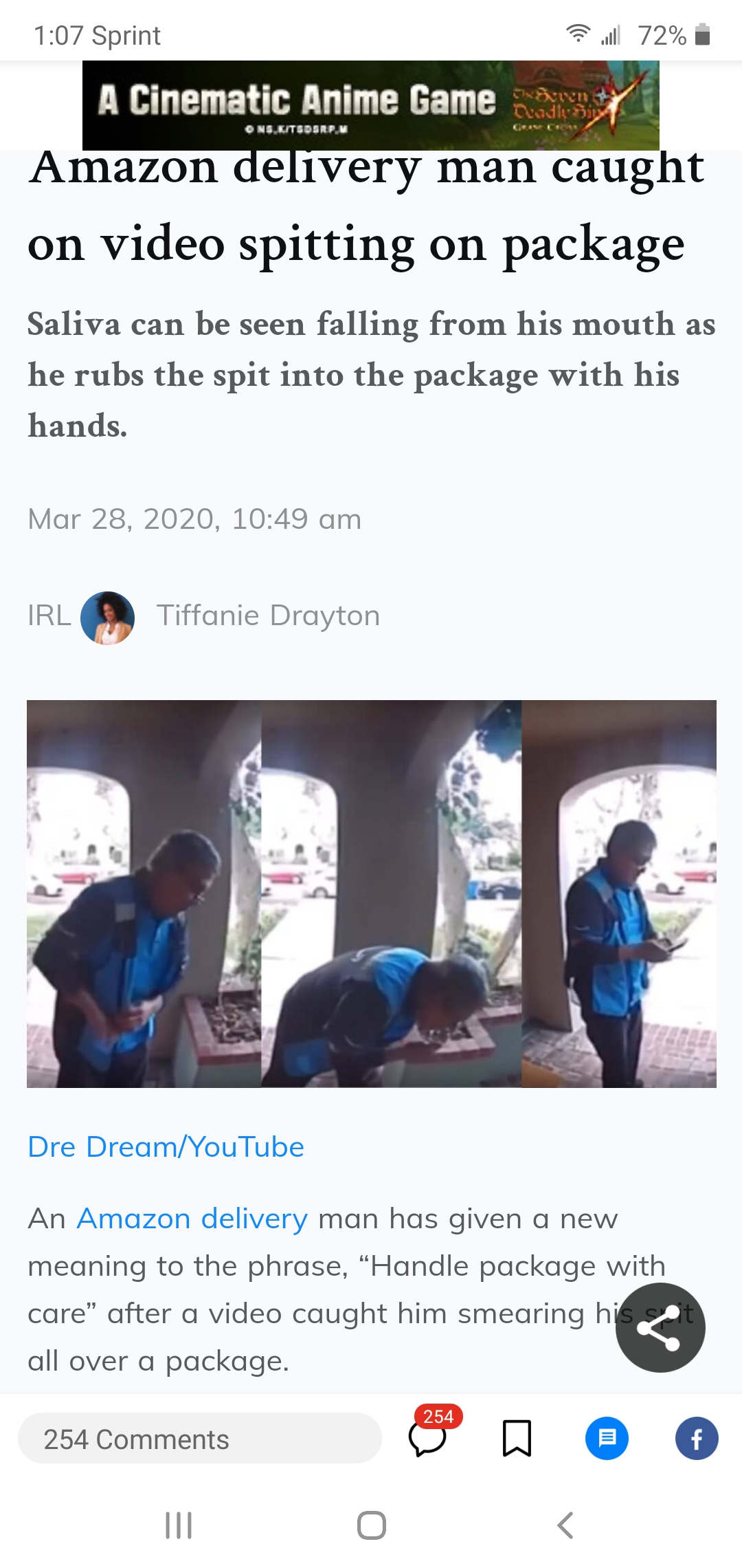Amazon Delivery Man Caught On Video Spitting On Package General Selling Questions Amazon Seller Forums
